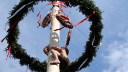 Der Maibaum wird aufgestellt