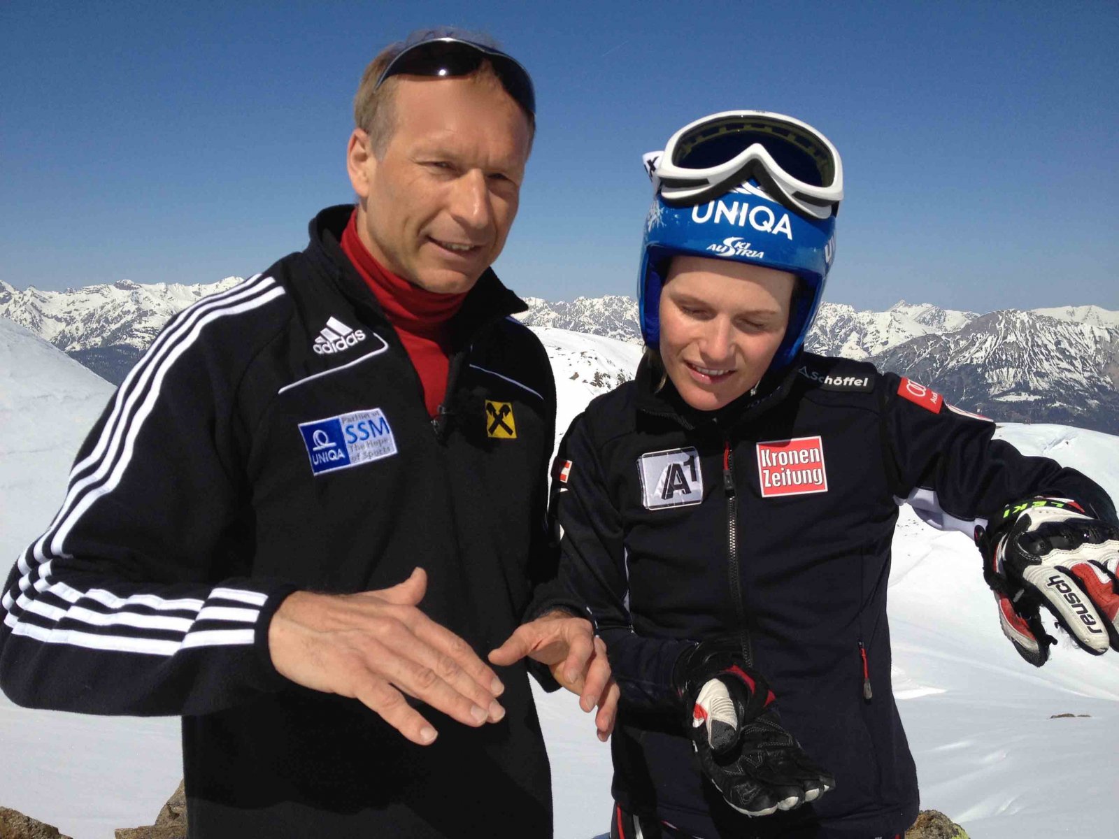 Thomas Woerz mit Oesterreichs Slalomkönigin Marlies Schild