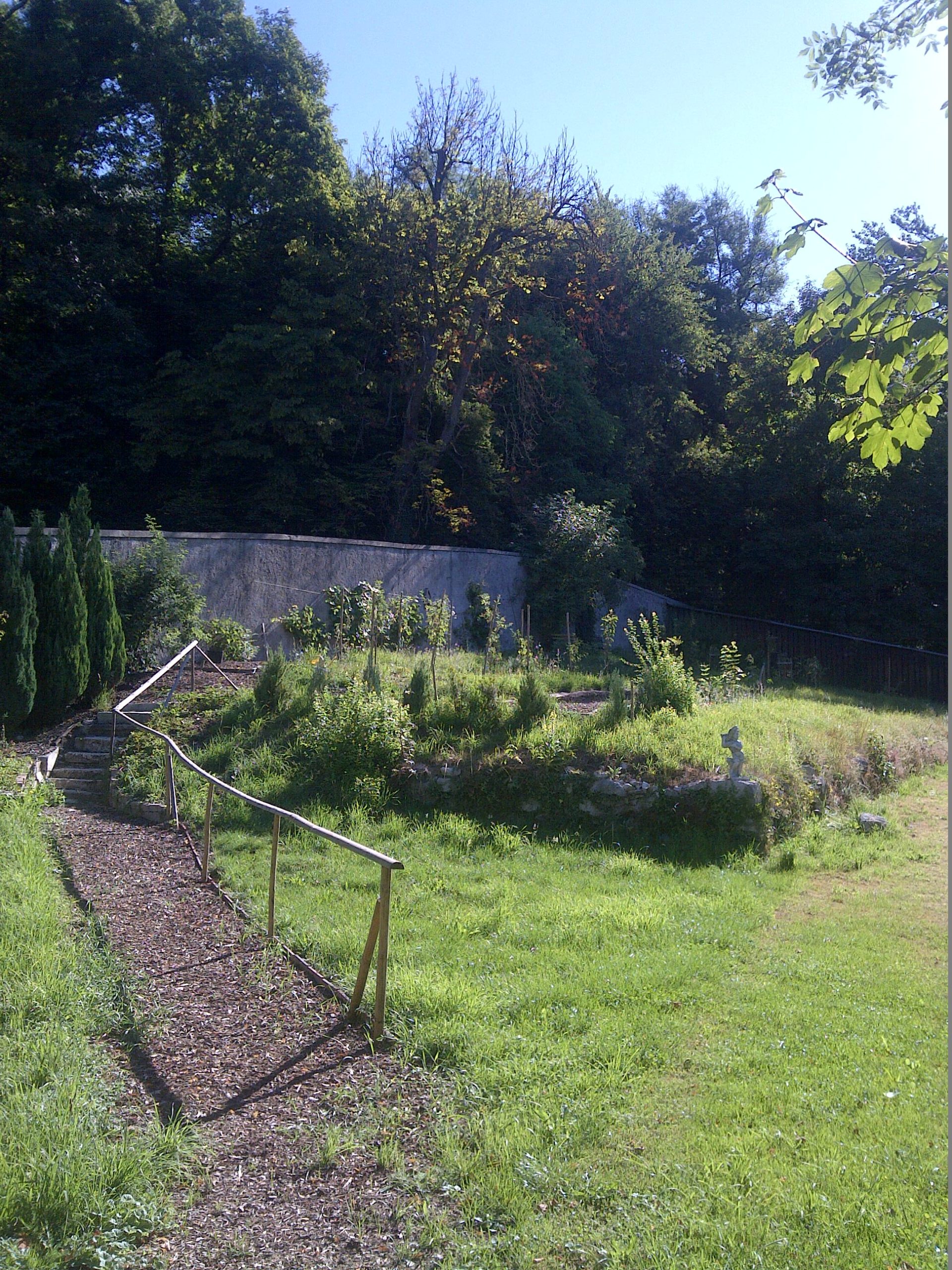 Diesen kleinen Meditationsgarten hat Kapuzinerbruder Norbert den Brennesseln entrissen.
