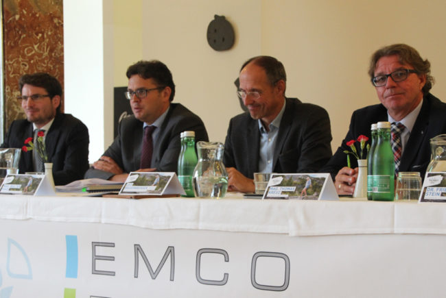 Walter Haas (Projektentwicklung SLT), Christoph Köstlinger (Geschäftsführer Gasteiner Heilstollen) und Thomas Kreuz (Geschäftsführer EMCO Privatklinik)