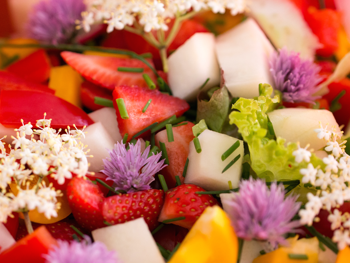 Holunderblüten im Salat