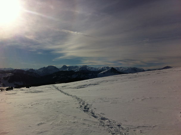 Schneeschuh-Spuren im Postalmgebiet