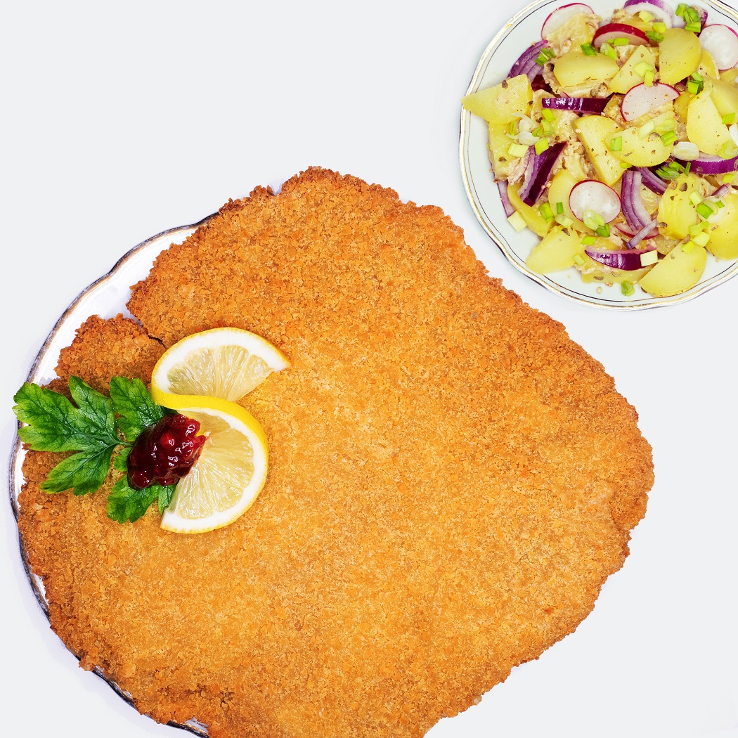 Veganes Schnitzel "MItzl" mit Kartoffelsalat