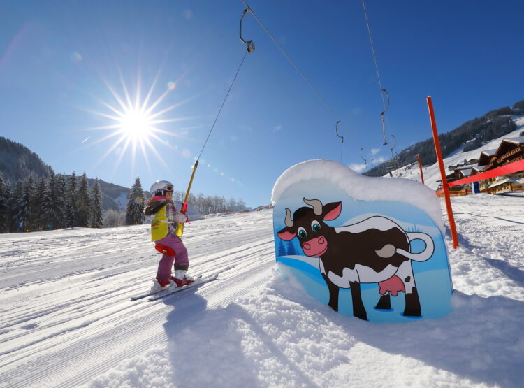 Gratis Skifahren für Kinder und Erwachsene auf der Fischbacherwiese in Großarl © www.grossarltal.info
