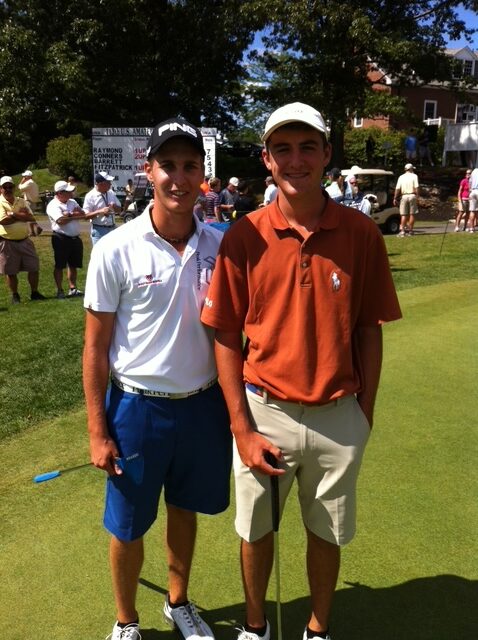 Matthias Schwab und Scottie Scheffler bei der 113. US-Amateur Championship im Brookline CC, August2013. © Schwab